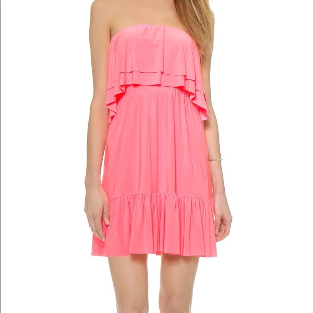 T-Bags Los Angeles Layered Ruffle High-Lo Dress - Picture 2 of 8